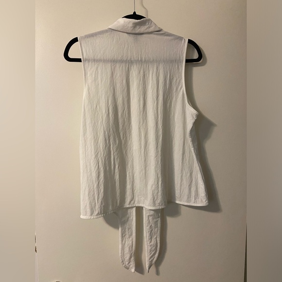 RW&Co Cream Collared Tie Front Top - Picture 4 of 4